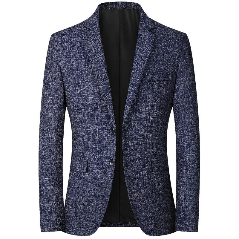 Black Men V-neck Single-breasted Suit Jacket, Fashion Slim Dress Coats, Blue Gray Yellow Blazers, Male Casual Tops Asian Size