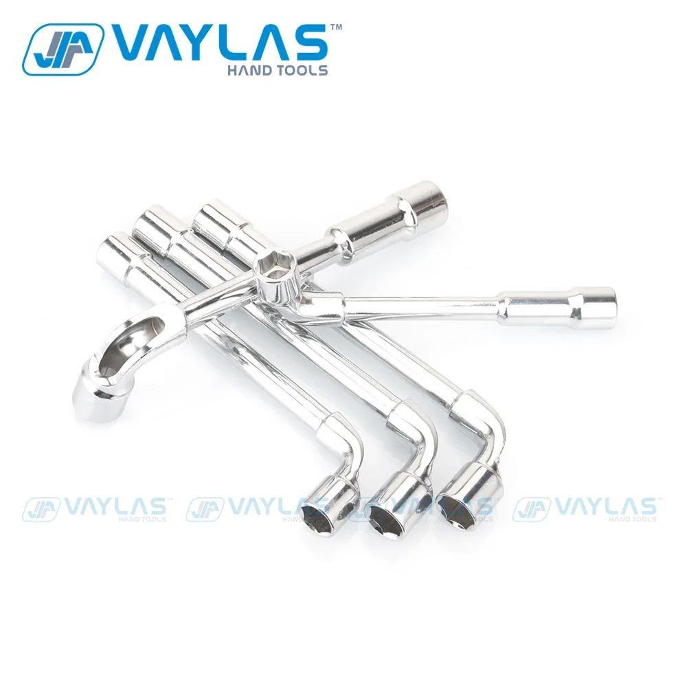 Chave Soquete Angulada Tipo L de 6-24mm Chave de Porca de Dupla Extremidade com Furo Passante Ferramentas Chave Soquete Multifuncional para Mecânico