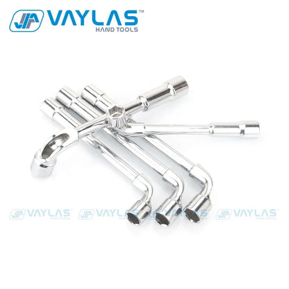 Chave Soquete Angulada Tipo L de 6-24mm Chave de Porca de Dupla Extremidade com Furo Passante Ferramentas Chave Soquete Multifuncional para Mecânico