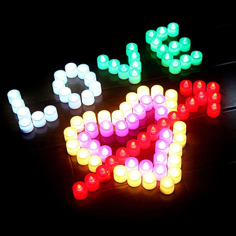 1/48PCS  LED Candle Battery-Power Tealight Flameless Fake Candle Light Christmas Wedding Birthday Wedding Romantic Decor Lamp