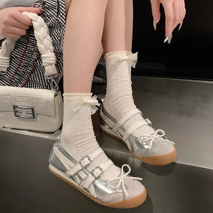 Women Ballet Flats Fashionable Elegant Round Toe Shoes Women Comfortable Street Style Soft Sole Ballet Shoes Mary Jane Shoes