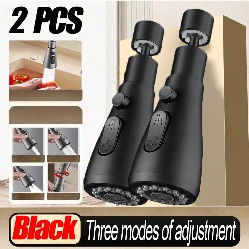 1pc Faucet Extender Metal Alloy,Three Modes,Head Water Saver Home Extended Shower Spray Filter  Faucet Extender  Kitchen