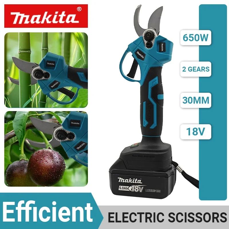 Tesoura Elétrica sem Fio Makita 18V Sem Escova, Tesoura de Poda Multifuncional para Galhos de Árvores Frutíferas, Ferramenta de Jardim Nova