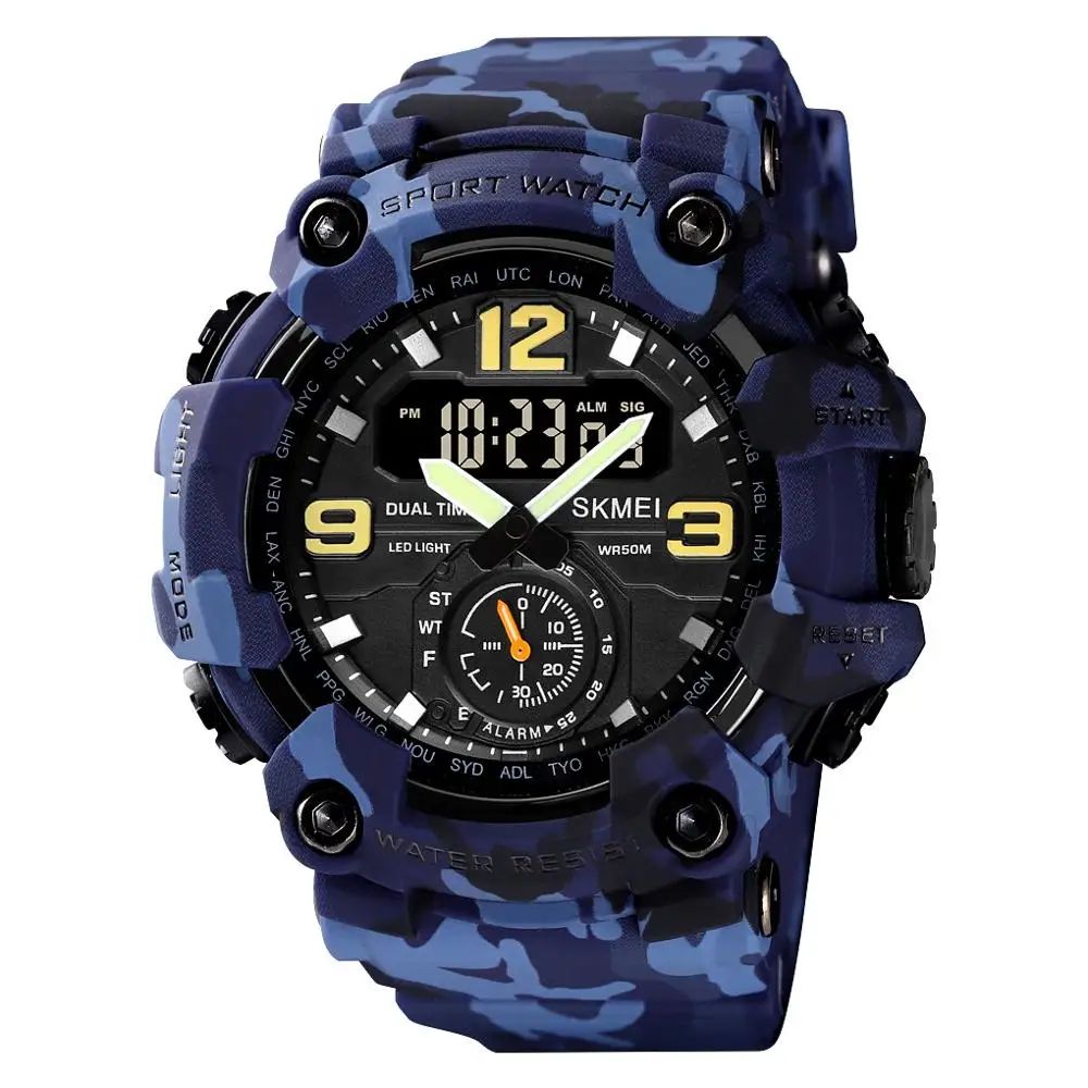 SKMEI 1637 Military Digital Watch for Men Camouflage Waterproof Wristwatch Mens Shockproof Sport Quartz Clock 1384 Montre Homme