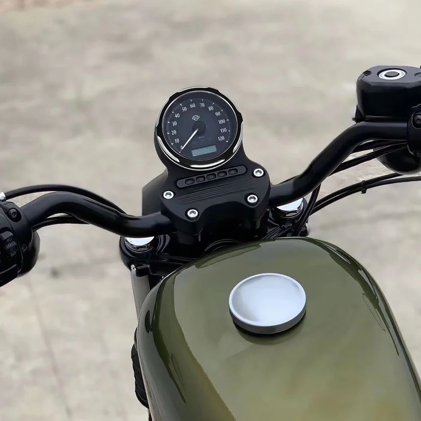 Anel de alumínio preto para velocímetro de moto 1 peça, capa de moldura para Harley Dyna Street Sportster 883 1200 2004-2018/looj