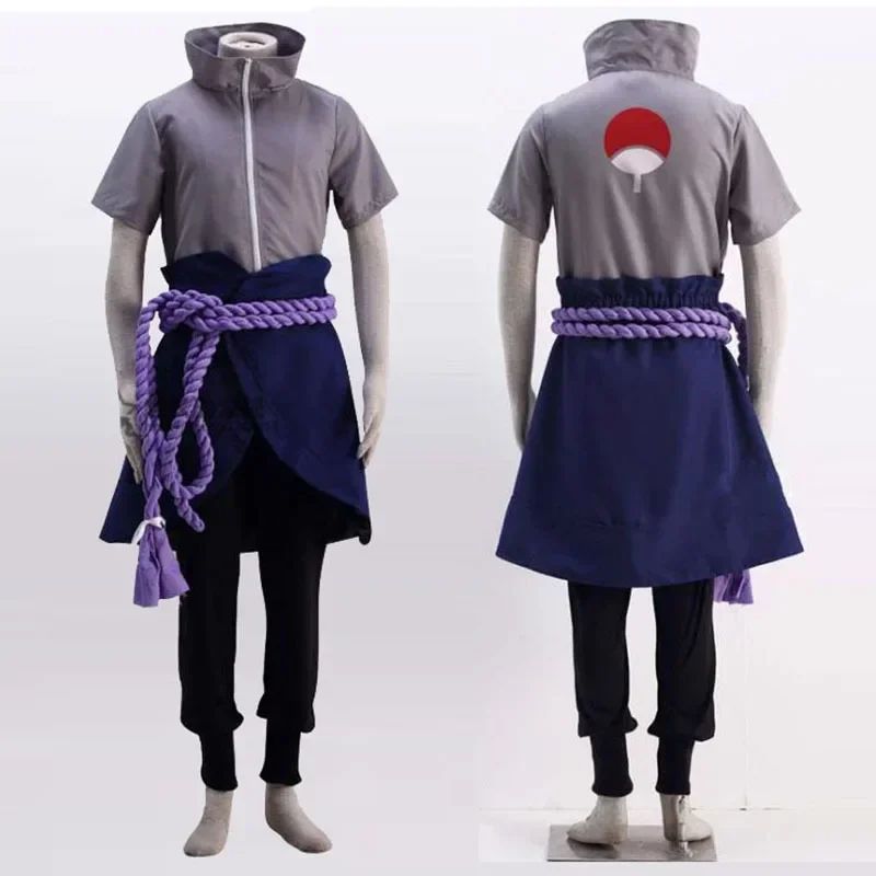 New Anime Uchiha Sasuke Cosplay Outfit Halloween  Party Role Play Uniform Comic Clothes Outfit