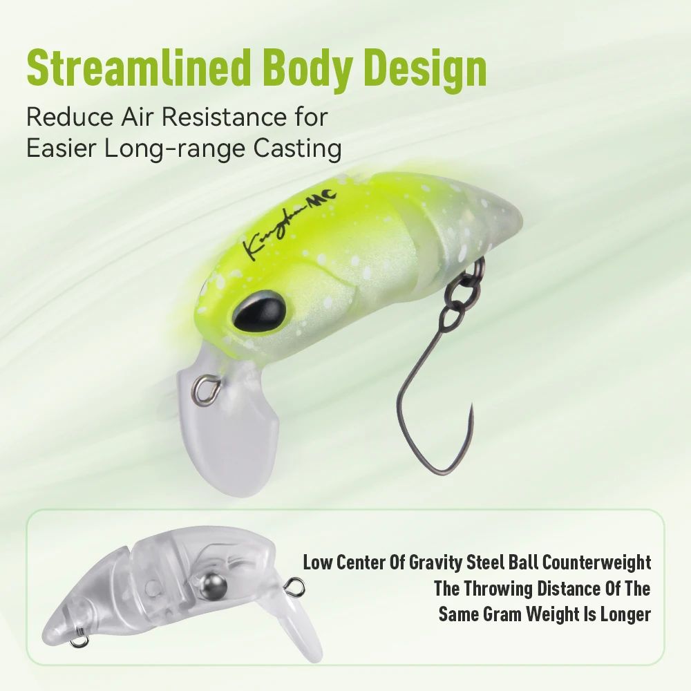 Isca Artificial Kingdom Micro Expert para Pesca 2.3g 37mm Minnow Articulado Flutuante Isca Rígida Swimbait Crankbait de Superfície Isca para Truta