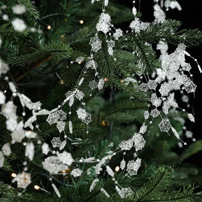Christmas Pearl Bead Garland with Fishing Line Floral Hanging Ornament Bendable Design for Tree Decor Festival Party Arrangement