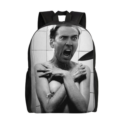 Custom Nicolas Cage Meme Laptop Backpack Women Men Basic Bookbag for College School Student Funny Bags