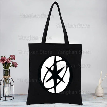 New Hot Top Fashion Bag KATSEYE Korean Shopping Bag Print Original Design White Unisex Fashion Travel Canvas Bags