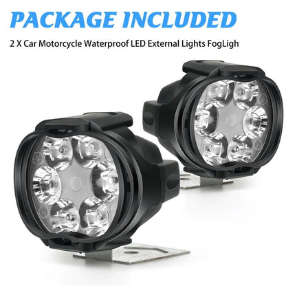 1/4 unidades Farol de motocicleta Luz de trabalho Spot Light 6 LED Auxiliar Farol de motocicleta Lâmpada de neblina de moto Scooter Lâmpadas modificadas
