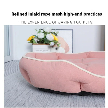 Cama de cachorro gato de inverno Cama de sofá para cães e gatos de estimação Quadrada Cama para cães de estimação Ninho de estimação grande Universal Personalizado Cama de camurça para cães Tapete