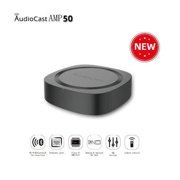 Audiocast Amp50 wireless WiFi & Bluetooth 5 amplifier audio receiver lossless multi room airplay, DLNA, UPnP tidal
