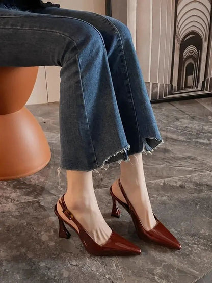 Sharp Pointed Niche Women Shoe 2025 Fashion New Women High Heel Versatile Simple Single Shoes Trendy Temperament Women's Sandals