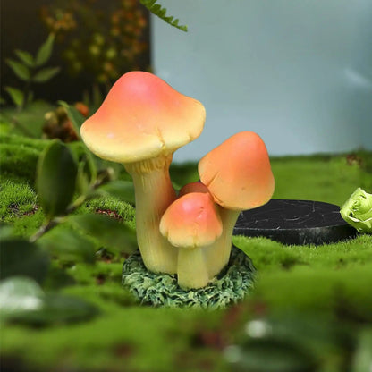 Mini Resin Mushroom Shaped Statue Waterproof Miniature Gift for Patio Bonsai Dollhouse Fairy Garden Desk Decoration Home Decor