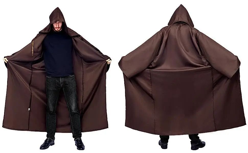 Halloween Aldult Jedi Knight Cosplay dark Cape Vader Cape avec chapeau guerre à capuche noir marron Cape mascarade fête Costume