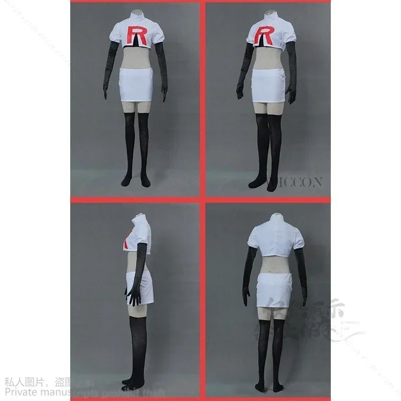 Game Team Rocket Cosplay Jessie Musashi James Kojirou Costume Halloween Anime Accessories Wig Full Set Roleplay Cos Sportwear