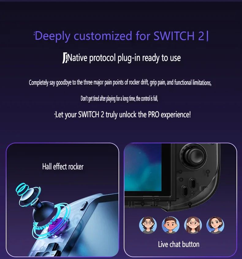 Abxylute N6 Game Controller for Switch 2 Wired Gamepad Integrated Direct Plug in Handle Native Protocol Joycon Vibration Custom