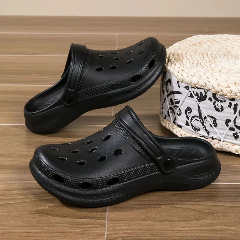 Stock Available 2024 New Large Size Beach Hollow Out Sandals Men's and Women's Garden Shoes Plus Size EVA Sole EVA Strap