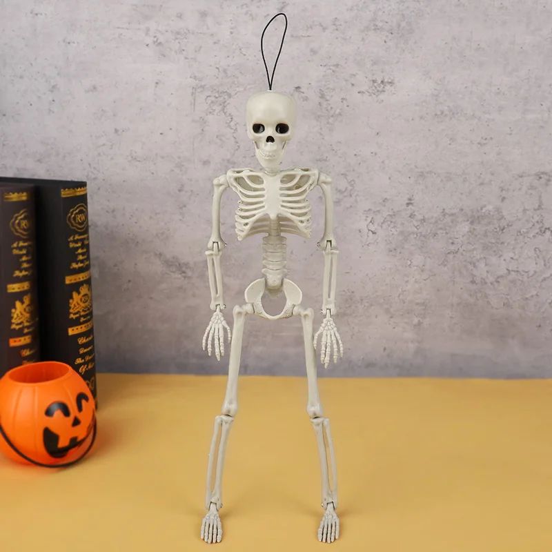 40cm Halloween Skull Skeleton,Posable Skeleton,Human Shape Bones,Halloween Party Home Decorations,Haunted House Horror Props
