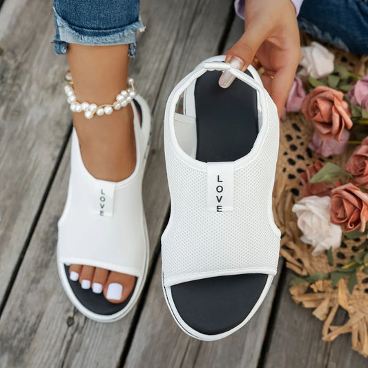 Mesh Women Sandals Open Toe Platform Shoes Female Summer Shoes 2025 Classic Breathable Slip on Sport Sandals Zapatillas De Mujer