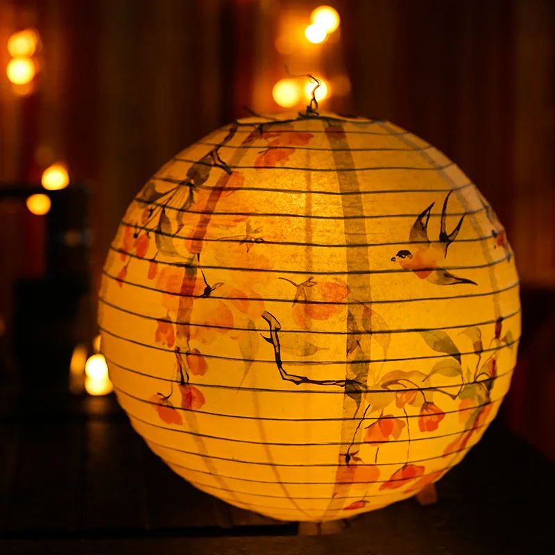 12Inch Printed Flower Round Chinese Paper Lanterns Birthday Wedding Decor Craft DIY Festival Lantern Party Supplies