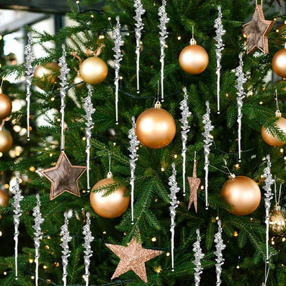 Clear Acrylic Icicle Ornaments Christmas Clear Crystal Icicles Pendants Christmas Tree Hanging Icicles Drop Xmas Wedding Decor