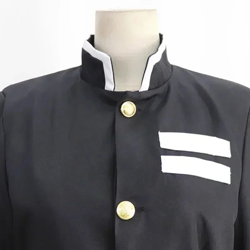 Anime no Yaiba Cosplay Japanese Anime Black Team Uniform Cosplay Costume Set Stand Collar Shirt White Belt for Theme Party
