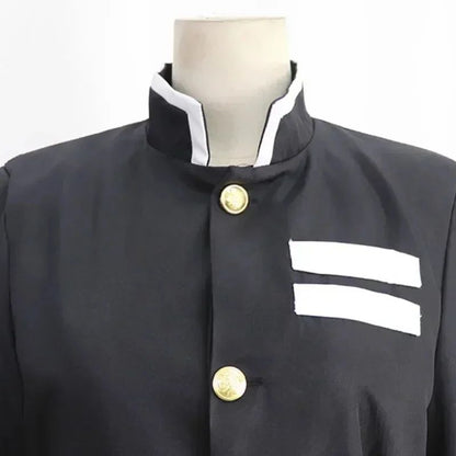 Anime no Yaiba Cosplay Japanese Anime Black Team Uniform Cosplay Costume Set Stand Collar Shirt White Belt for Theme Party