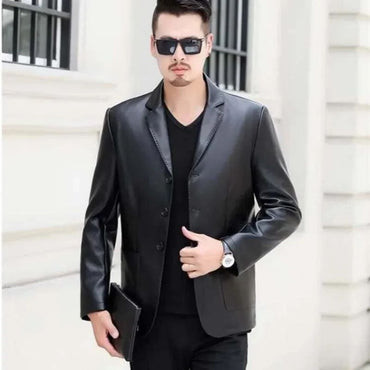 Thin Men's Suit Jackets Coat Short Cropped Male Blazer Leather Slim Fit Premium Simple Breasted New In Fashionable Elegant