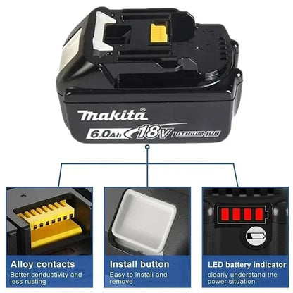 ?Bateria de Lítio de Substituição 100% Genuína 18V Makita 6Ah/5Ah para Makita BL1840 BL1830B BL1850B BL1850 BL1860 BL1815?
