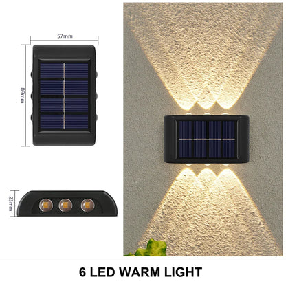 LED Solar Light Outdoor Waterproof Wall Lamp Up And Down Luminous Lighting for Garden Street Landscape Balcony Decor 1~4pcs