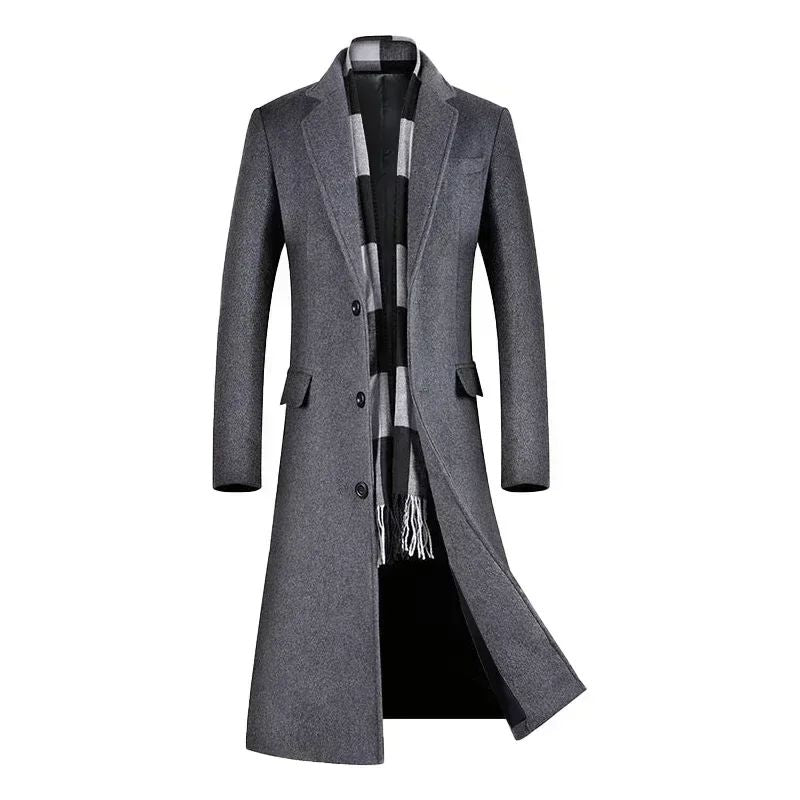 Coats for Men,Wool content 54%,A Long Jacket Below The Knee,Men's Overcoat,Men's Coat Windbreaker,Men Coats, Long Overcoat Men