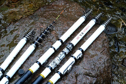 Telescopic Rock Fishing Rod Carbon Fiber Carp Travel Feeder Pole Super Short Pesca Portable Accessories 1.5/1.8/2.1/2.4/2.7/3.0