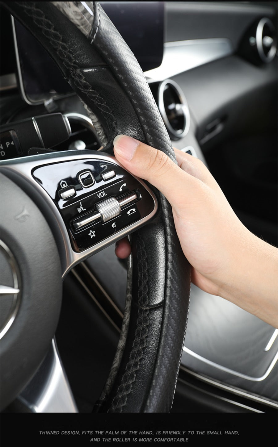 Capa para Volante de Carro com Acabamento em Madeira de Pêssego Antiderrapante para Todas as Estações Capa Universal para Volante Automotivo  Serve em Volantes de 14,5-15"