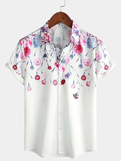 Men Casual Floral Button Short Sleeve Holiday Cool Beach Shirt Hawaiian Fashion Shirt Camicia Uomo Camisas Hawaianas Divertidas