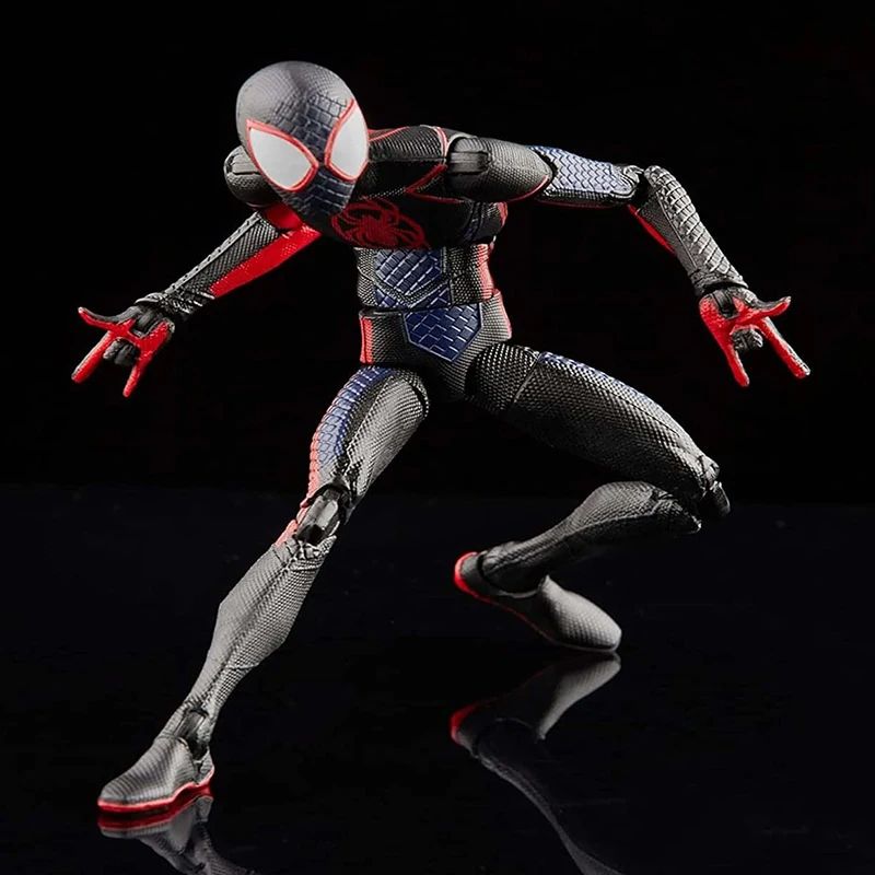Marvel Legends Spider-Man: Através do Aranhaverso Miles Morales Boneco de Ação Colecionável em Escala 1/12 com Base
