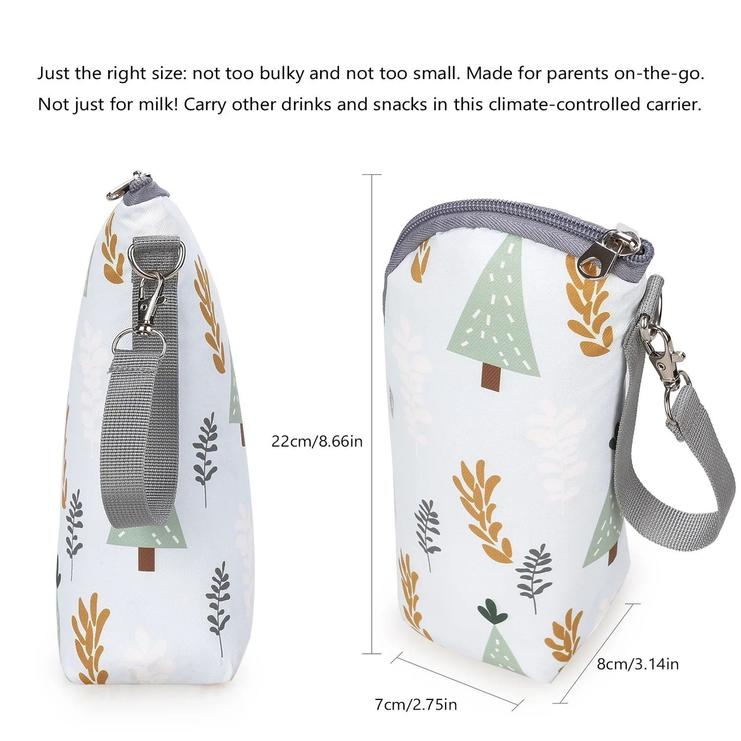 Baby Bottle Warmer Bag Portable Infant Feeding Bottle Aluminum Foil Insulation Outing Stroller Hanging Bag for Storage Cups
