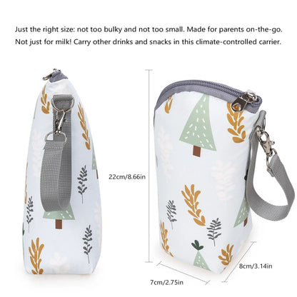 Baby Bottle Warmer Bag Portable Infant Feeding Bottle Aluminum Foil Insulation Outing Stroller Hanging Bag for Storage Cups