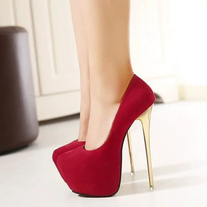 Fashionable Round Toe Shallow Mouth New Super High Heels Summer Sexy Elegant Banquet Wedding Stiletto Women's Shoes NO:601
