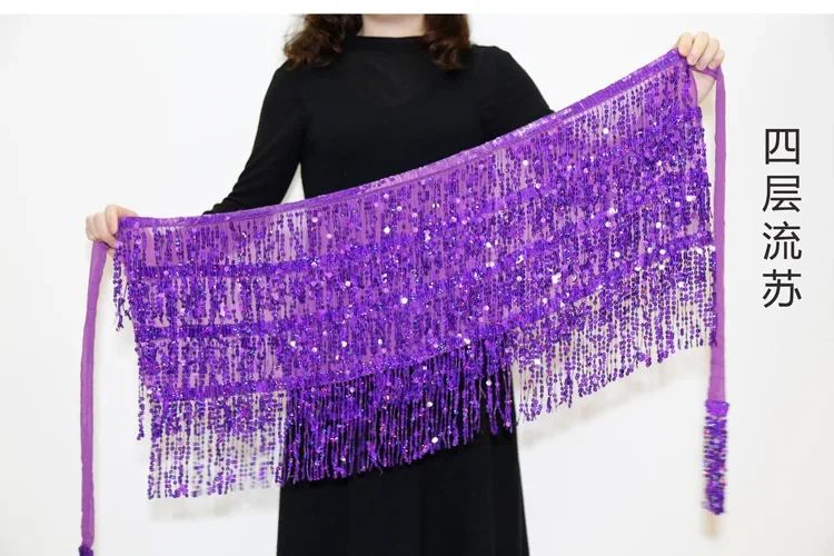 Sexy Sequins Tassel Dancewear Mini Skirt Women Clothes Jupe Femme Belly Dance Skirts Ladies Faldas Performance Stage Bottom Saia