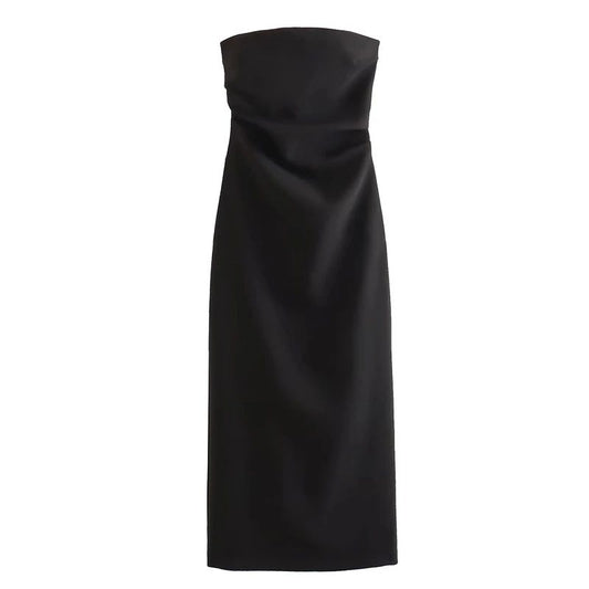 ASDS 2024 off shoulder black white long dress women bodycon beige midi dress wom