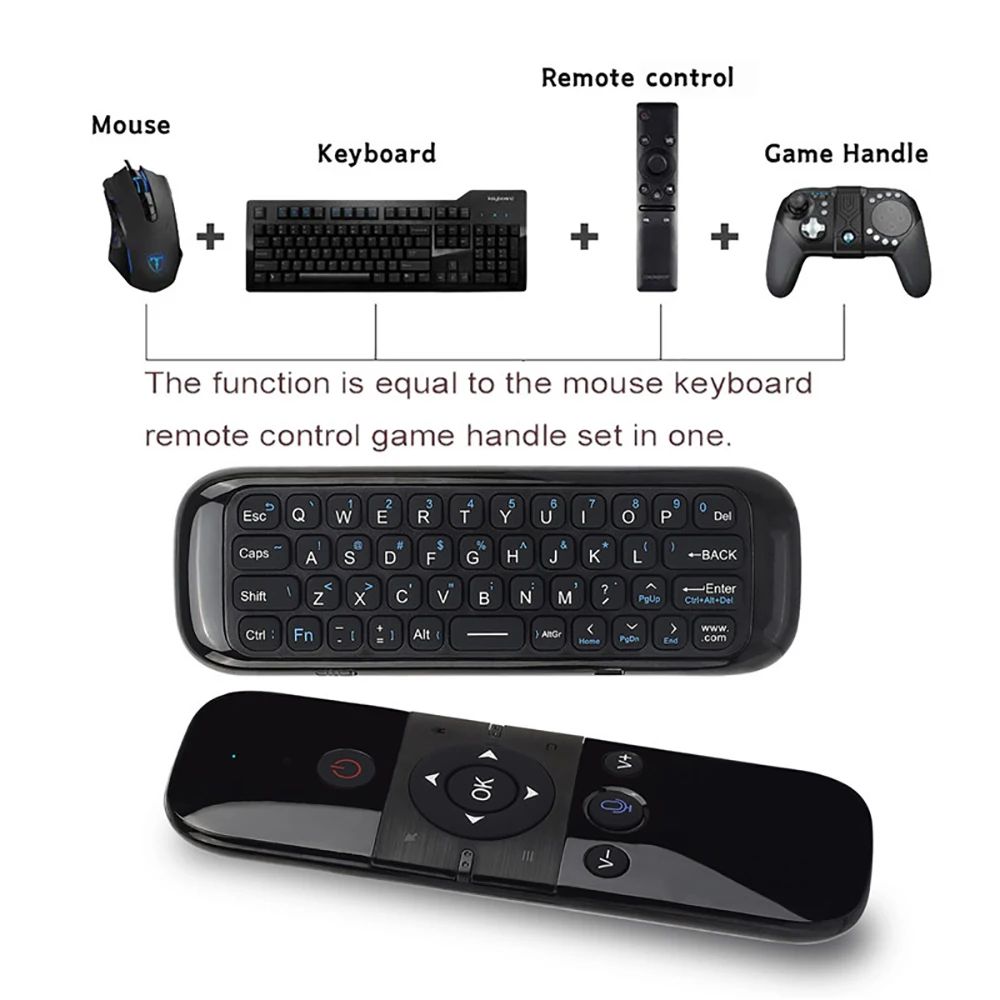 Mouse de Voz Aéreo Sem Fio 2 em 1 Teclado Mini Bluetooth 2.4G Recarregável Controle Remoto com Aprendizado IR para Smart TV Android TV Box