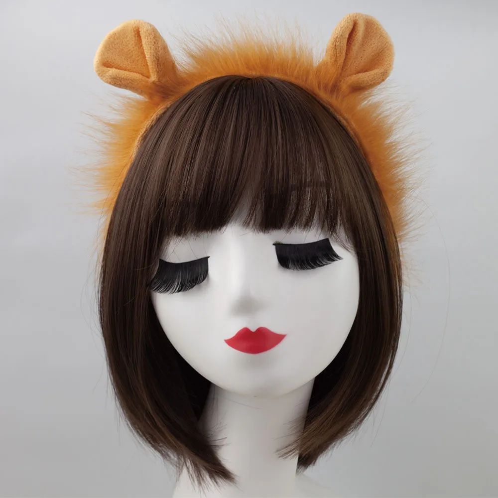 Animal Lion Ears and Tail Headband Skirt Set For Party Dress Up Accessories Cosplay Costume For Adult Kids