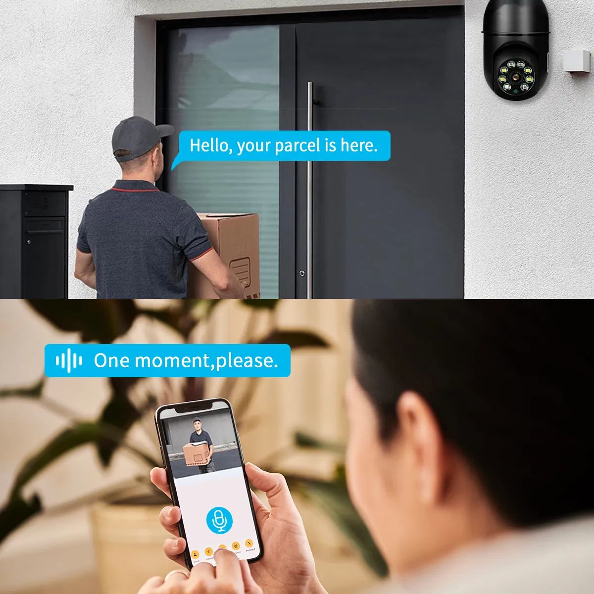 Tuya 5MP 5G E27 Bulb Security Monitor Cam Wireless Automatic Human Tracking Night Vision Full Colour Surveillance Camera