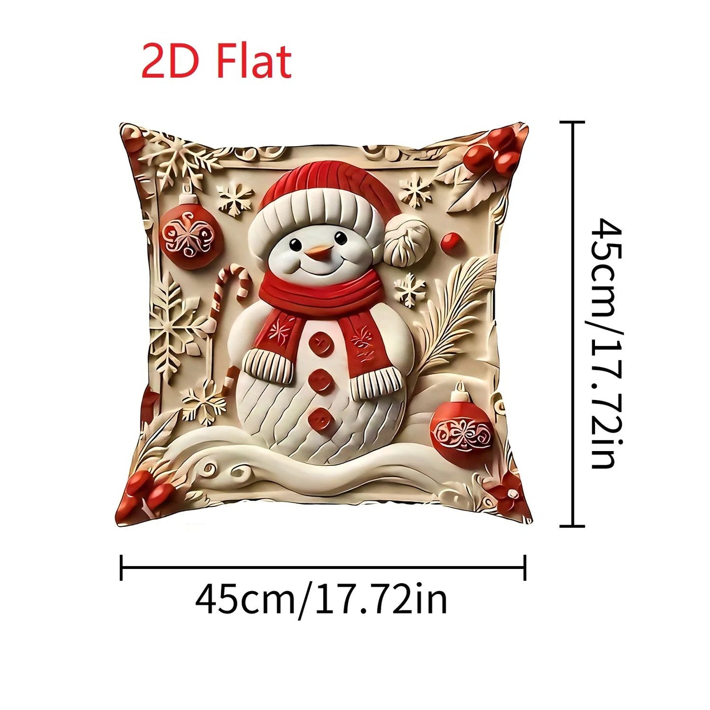 1pcs 2D Christmas Pillow Cover Xmas Party Decoration 2025 Xmas Holiday Santa Claus Pillow Cover Navidad Natal New Year Gift 2026