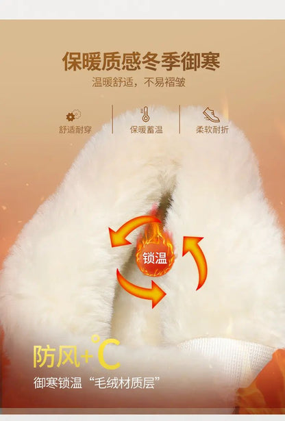 Warm Snow Boots 2025 Men's Fashion Plush Warm Comfortable Anti Slip Thick Sole Cotton Shoes Outdoor Vacation Casual Shoes