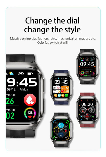 New Air Pump Airbag True Blood Pressure Health Measure Smart Watches Men Micro Physical Examination Fitness Sport SmartWatch NFC