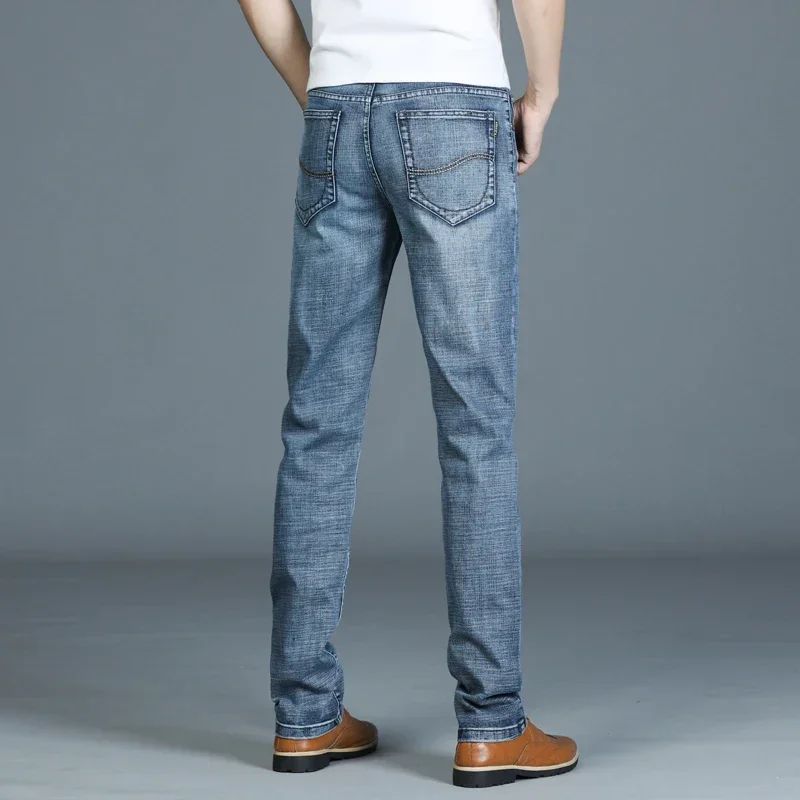 Mens High Quality Jeans Fashion Straight Denim Pants Men Classic Casual Jeans Male Plus Size Denim Trousers Ripped Jeans 28-40