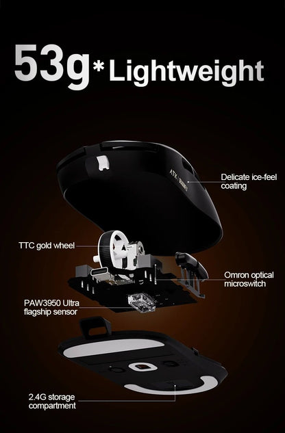 ATK Dragonfly A9 Ultra/A9 Plus Gaming Mouse Dual 8K Polling Tri Mode PAW3395/3950 Sensor Ergonomic  Esport PC Peripheral